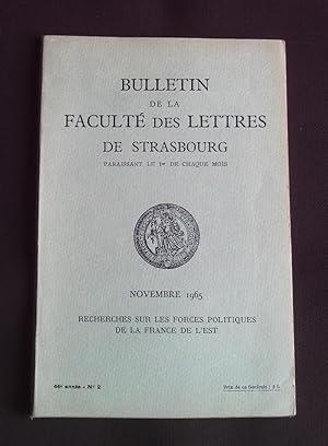 Bulletin de la faculté des lettres de Strasbourg - N°2 Novembre 1965