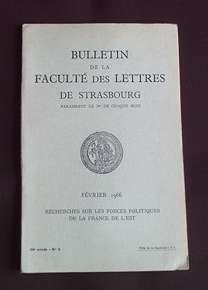 Bulletin de la faculté des lettres de Strasbourg - N°5 Février 1966