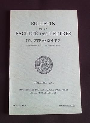 Bulletin de la faculté des lettres de Strasbourg - N°3 Décembre 1965
