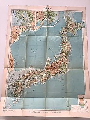 Bild des Verkufers fr Japan. With Boundaries, Roads and Railways. zum Verkauf von Michael Steinbach Rare Books