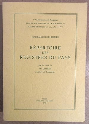 Seller image for Rpertoire des Registres du Pays par les soins de Lin Colliard for sale by MAGICBOOKS