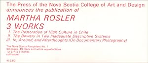 Seller image for Martha Rosler : 3 Works for sale by Specific Object / David Platzker