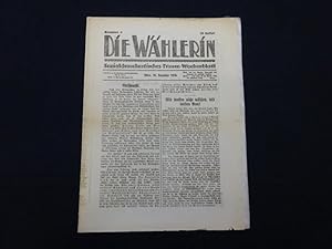 Die Wählerin. Sozialdemokratisches Frauen-Wochenblatt.