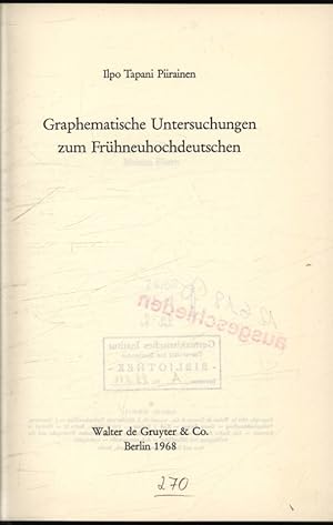 Seller image for Graphematische Untersuchungen zum Frhneuhochdeutschen. for sale by Antiquariat Bookfarm
