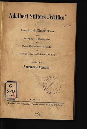 Bild des Verkufers fr Adalbert Stifters  Witiko". Dissertation. zum Verkauf von Antiquariat Bookfarm