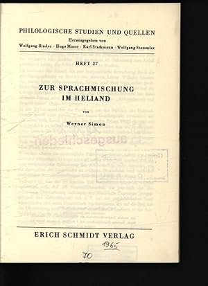 Immagine del venditore per Zur Sprachmischung im Heliand. Philologische Studien und Quellen, Heft 27. venduto da Antiquariat Bookfarm