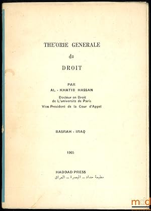 Bild des Verkufers fr THORIE GNRALE DU DROIT zum Verkauf von La Memoire du Droit