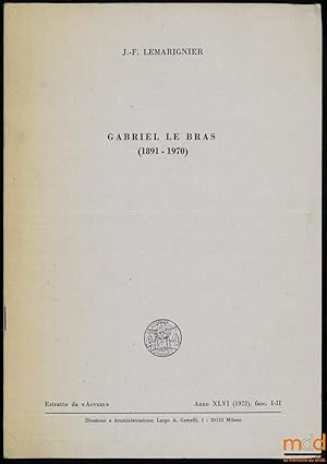 Bild des Verk�ufers f�r GABRIELLEBRAS (1891-1970), extrait de �Aevum�, ann�e 1972, fasc.I-II zum Verkauf von La Memoire du Droit