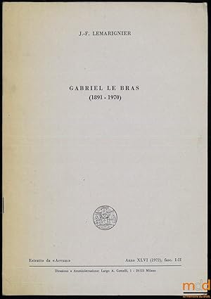 Bild des Verkufers fr GABRIELLEBRAS (1891-1970), extrait de Aevum, anne 1972, fasc.I-II zum Verkauf von La Memoire du Droit