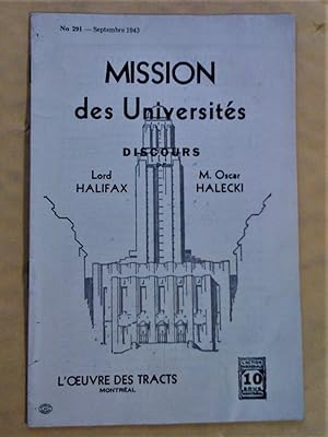 Seller image for Mission des universits. Discours for sale by Claudine Bouvier