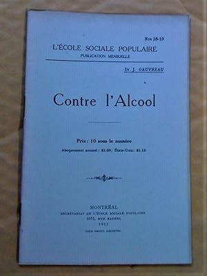 Seller image for Contre l'alcool for sale by Claudine Bouvier