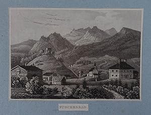 Bild des Verkufers fr Fuscherbad. Stahlstich aus "Album vom Salzburger Alpenlande" um 1850, 6,5 x 9,5 cm zum Verkauf von Antiquariat Johannes Mller