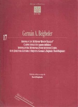 Imagen del vendedor de Germn A. Beigbeder Msica Hispana, 17. a la venta por SOSTIENE PEREIRA