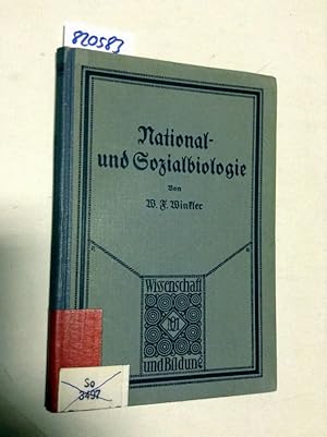 Bild des Verkufers fr National- und Sozialbiologie zum Verkauf von Versand-Antiquariat Konrad von Agris e.K.