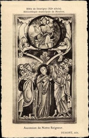 Ansichtskarte / Postkarte Souvigny Allier, Bible XIIe siecle, Ascension de Notre Seigneur, Bibel