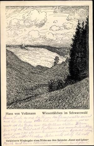 Bild des Verkufers fr Knstler Ansichtskarte / Postkarte von Volkmann, Hans, Wiesentlchen im Schwarzwald zum Verkauf von akpool GmbH