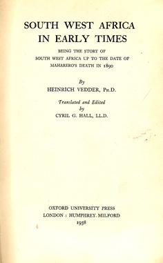 South West Africa in Early Times