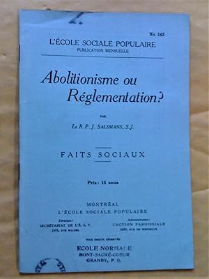 Immagine del venditore per Abolitionisme ou rglementation? (de la prostitution): faits sociaux venduto da Claudine Bouvier