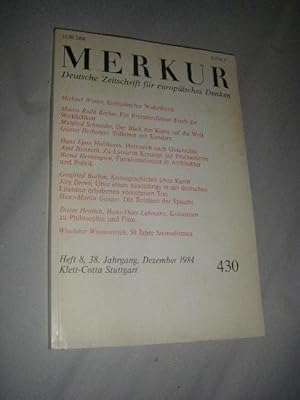 Merkur. Deutsche Zeitschrift für europäisches Denken. Heft 8 (430), 38. Jahrgang, Dezember 1984