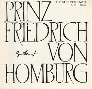 Seller image for Programmheft Heinrich von Kleist PRINZ FRIEDRICH VON HOMBURG Premiere 1. November 1975 Spielzeit 1975 / 76 Heft 3 for sale by Programmhefte24 Schauspiel und Musiktheater der letzten 150 Jahre