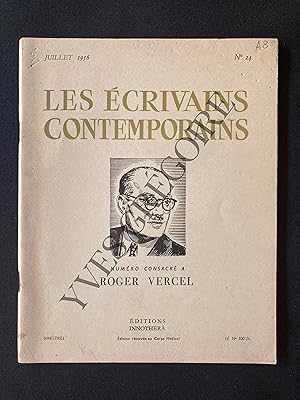 LES ECRIVAINS CONTEMPORAINS-N°24-JUILLET 1956-ROGER VERCEL