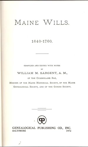 Maine Wills: 1640-1760