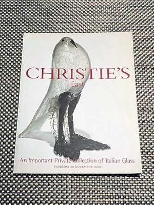 Christie's East: An Important Private Collection of Italian Glass, Thursday 30 November 2000