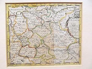 Kupferstich- Karte mit altem Grenzkolorit aus Aefferden, "Empire de Allemagne".