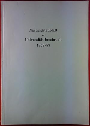 Image du vendeur pour Nachrichtenblatt der Universitt Innsbruck 1958-59 mis en vente par biblion2