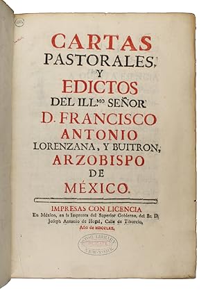 Imagen del vendedor de Cartas Pastorales y Edictos. a la venta por Librera Jos Porra Turanzas S.A.