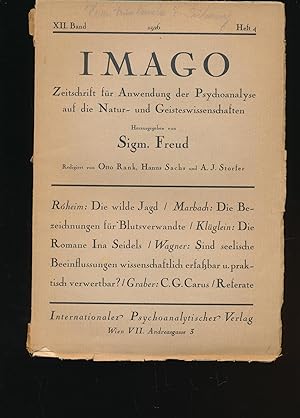 Imago - Zeitschrift für Psychoanalytische Psychologie auf die Natur- und Geisteswissenschaften,XI...