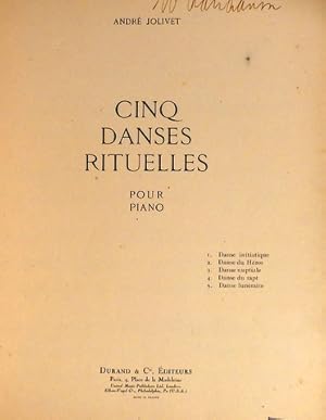 Bild des Verkufers fr Cinq danses rituelles pour piano zum Verkauf von Paul van Kuik Antiquarian Music