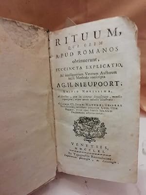 Imagen del vendedor de RITUUM, QUI OLIM APUD ROMANOS obtinuerunt, succincta explicatio (1761) a la venta por Invito alla Lettura