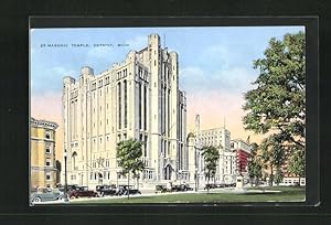Ansichtskarte Detroit, MI, Masonic Temple, Freimaurerloge