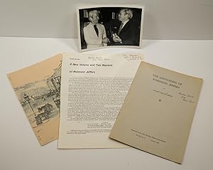 Imagen del vendedor de THE GENTLENESS OF ROBINSON JEFFERS; [Together with "A New Volume and Two Reprints of Robinson Jeffers," "Una and Robinson Jeffers at Lough Carra," Two Typed Letters Signed by Drew, and a Photograph Inscribed by Drew] a la venta por Quill & Brush, member ABAA