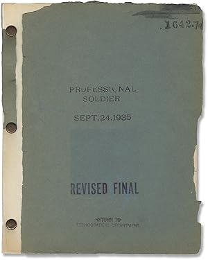 Seller image for Professional Soldier (Original screenplay for the 1935 film) for sale by Royal Books, Inc., ABAA