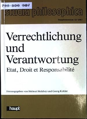 Bild des Verkufers fr Verrechtlichung und Verantwortung : berlegungen aus Anlass d. Parole "Weniger Staat, mehr Freiheit" = Etat, droit et responsabilit. zum Verkauf von books4less (Versandantiquariat Petra Gros GmbH & Co. KG)