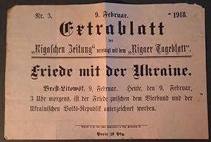 Immagine del venditore per Extrablatt der " Rigaschen Zeitung " vereinigt mit dem " Rigaer Tageblatt " venduto da Klaus Kreitling