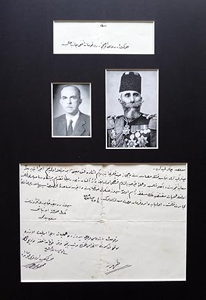 [OTTOMAN COUNTERCOUP of 1909 - HAREKET ORDUSU] Autograph letter signed Mahmud Sevket Pasa and Erk...