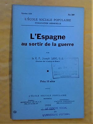 Imagen del vendedor de L'Espagne au sortir de la guerre a la venta por Claudine Bouvier