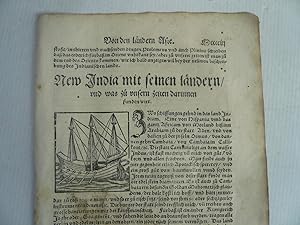 New India mit seinen Ländern, anno 1567, Sebastian Münster, Cosmographia --Insgesamt 6 Seiten Bes...