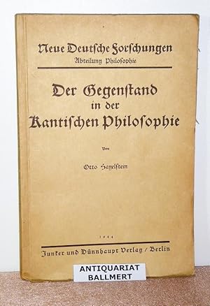 Der Gegenstand in der Kantischen Philosophie.