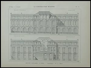 LA CONSTRUCTION MODERNE n°11 - 1901 PARIS, ECOLE LUCIEN DE HIRSCH, 70 RUE SECRETAN