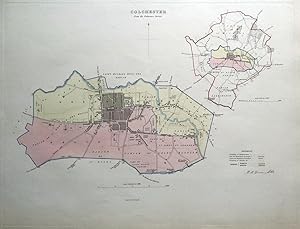 Antique Map COLCHESTER, ESSEX, ENGLAND, Street Plan, Dawson Original 1832