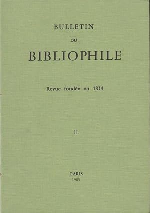 Bild des Verkufers fr Bulletin du Bibliophile. - Revue fonde en 1834. - N II. zum Verkauf von PRISCA