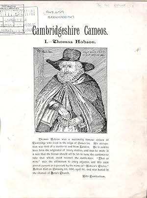 Image du vendeur pour Cambridgeshire Cameos, Mems. and Gems of Old Cambridge Lore, Leaflets of Local Lore mis en vente par WeBuyBooks