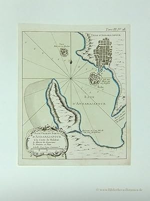 Bild des Verkufers fr Baye Ville et Forts d'Anarajapour  la Coste de Malabar. zum Verkauf von Bibliotheca Botanica