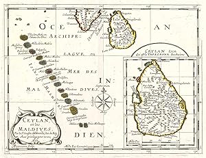 Bild des Verkufers fr Ceylan, et les Maldives. Par le Sr. Sanson d'Abbeville, Geo. du Roy, Avec privilege pour 20 ans, 1652. - A Peyrounin sculp.':. zum Verkauf von Antiquariat Norbert Haas