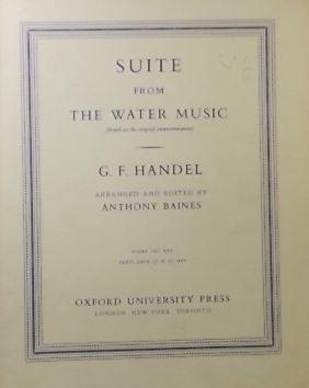 Imagen del vendedor de Suite from the Water Music, Arranged and Edited by Anthony Baines, Full Score a la venta por Austin Sherlaw-Johnson, Secondhand Music