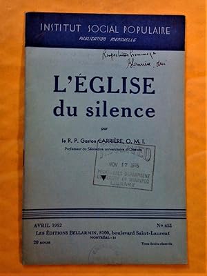 Seller image for L'glise du silence for sale by Claudine Bouvier